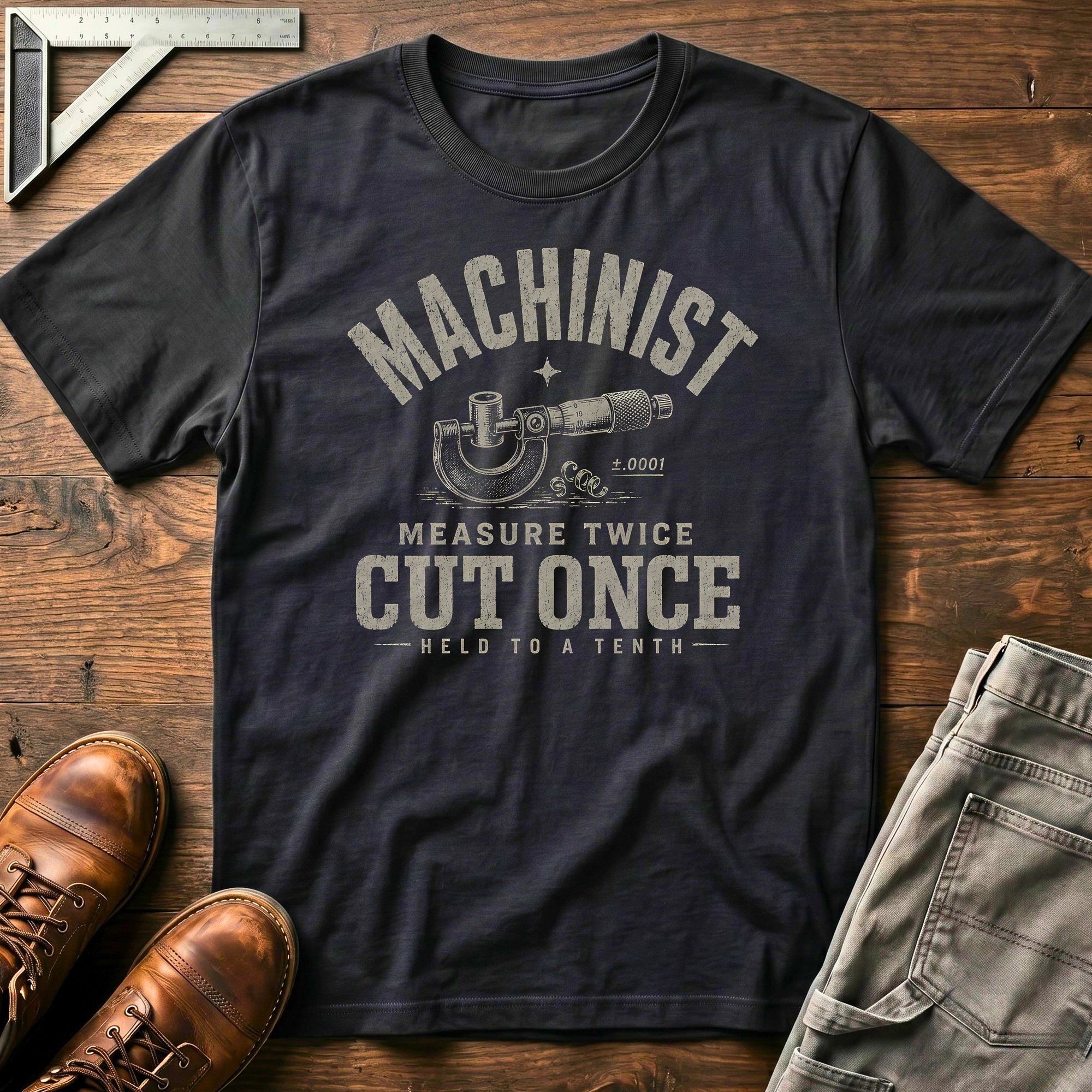 Machinist Measure Twice Cut Once Held To A Tenth