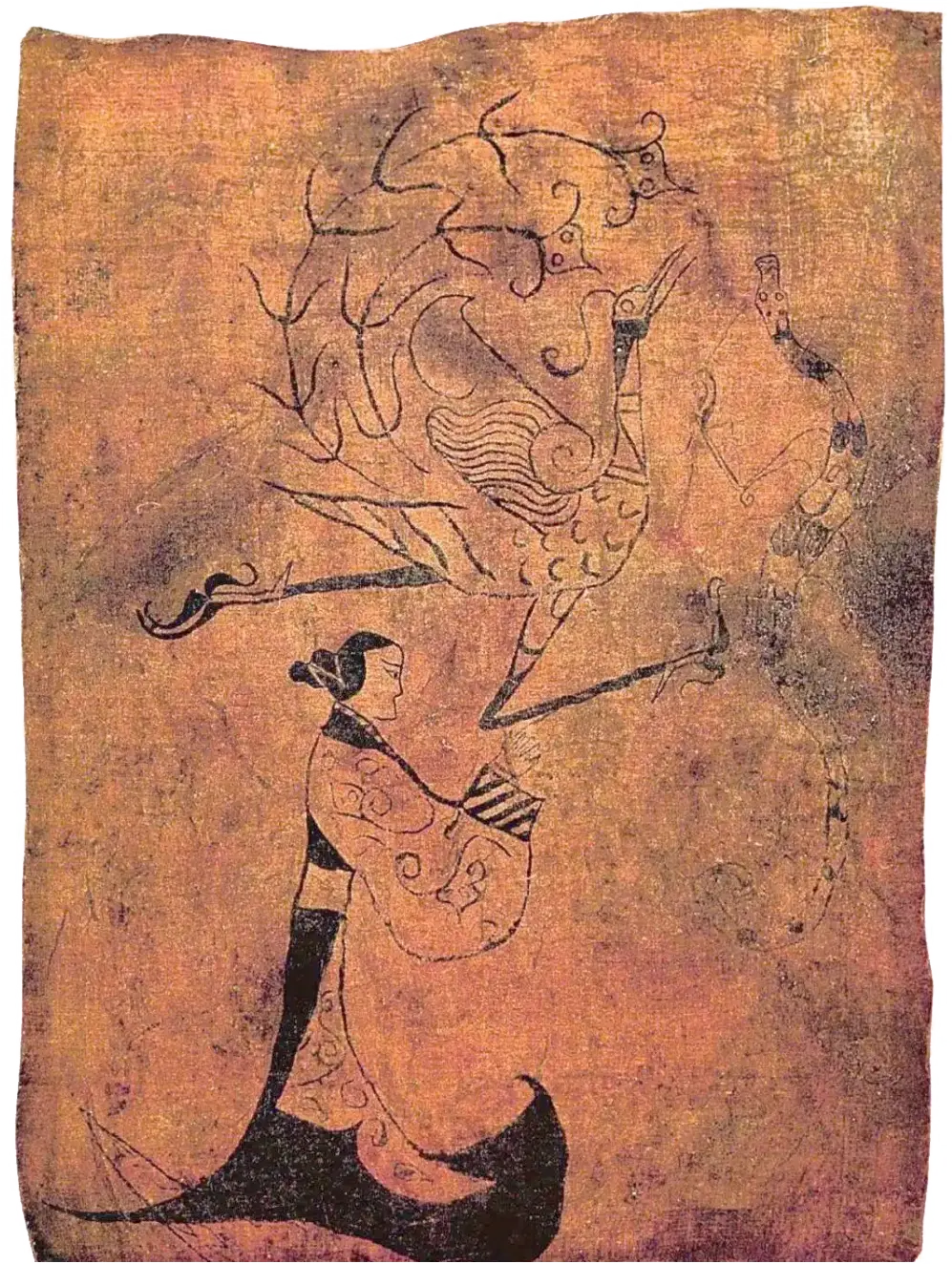 Silk Paintings of Lady Phoenix & Dragon