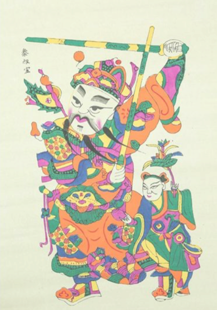 T-shaped silk painting