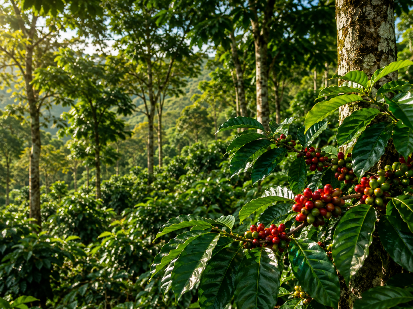 Shade grown coffee
