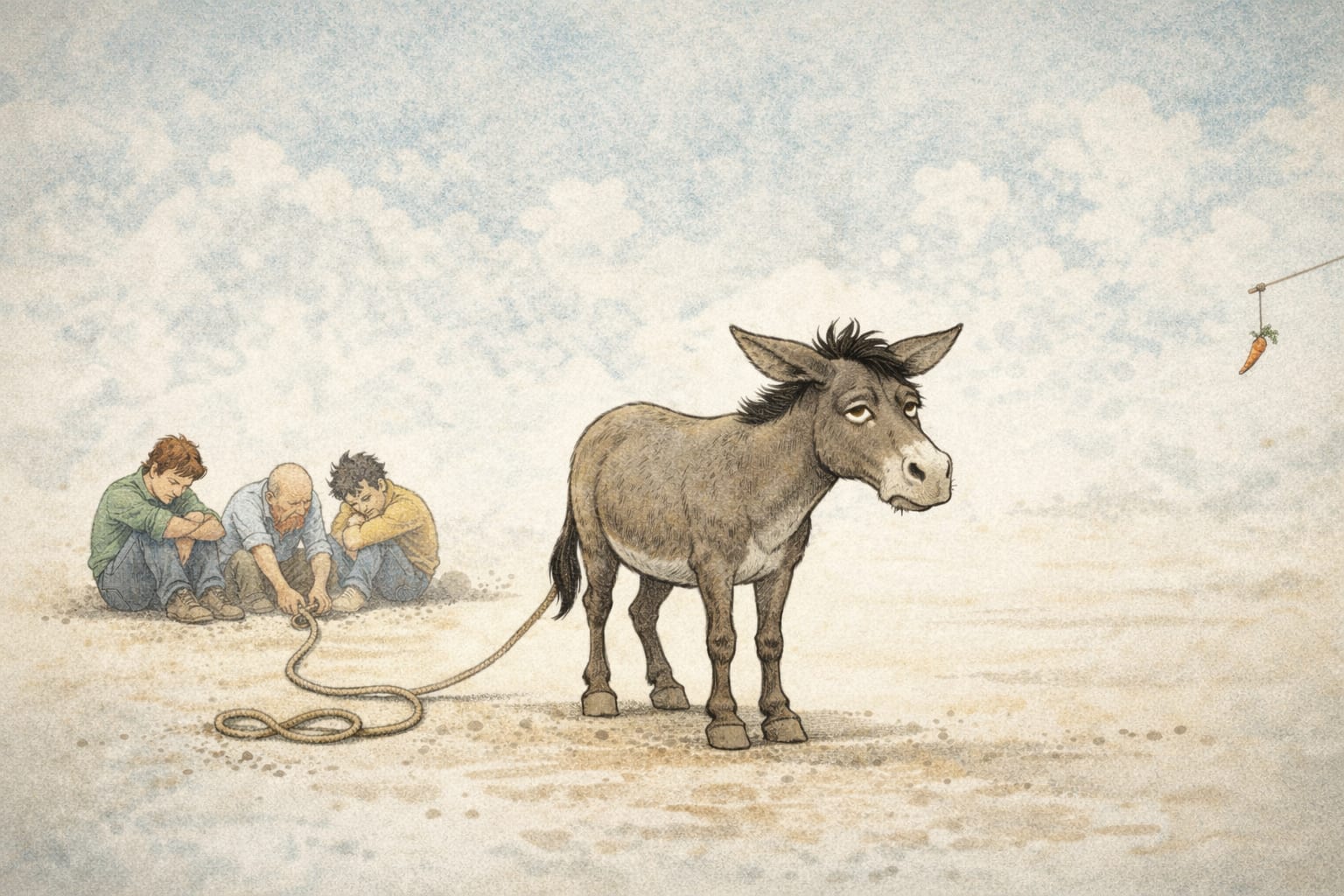 Тащить осла