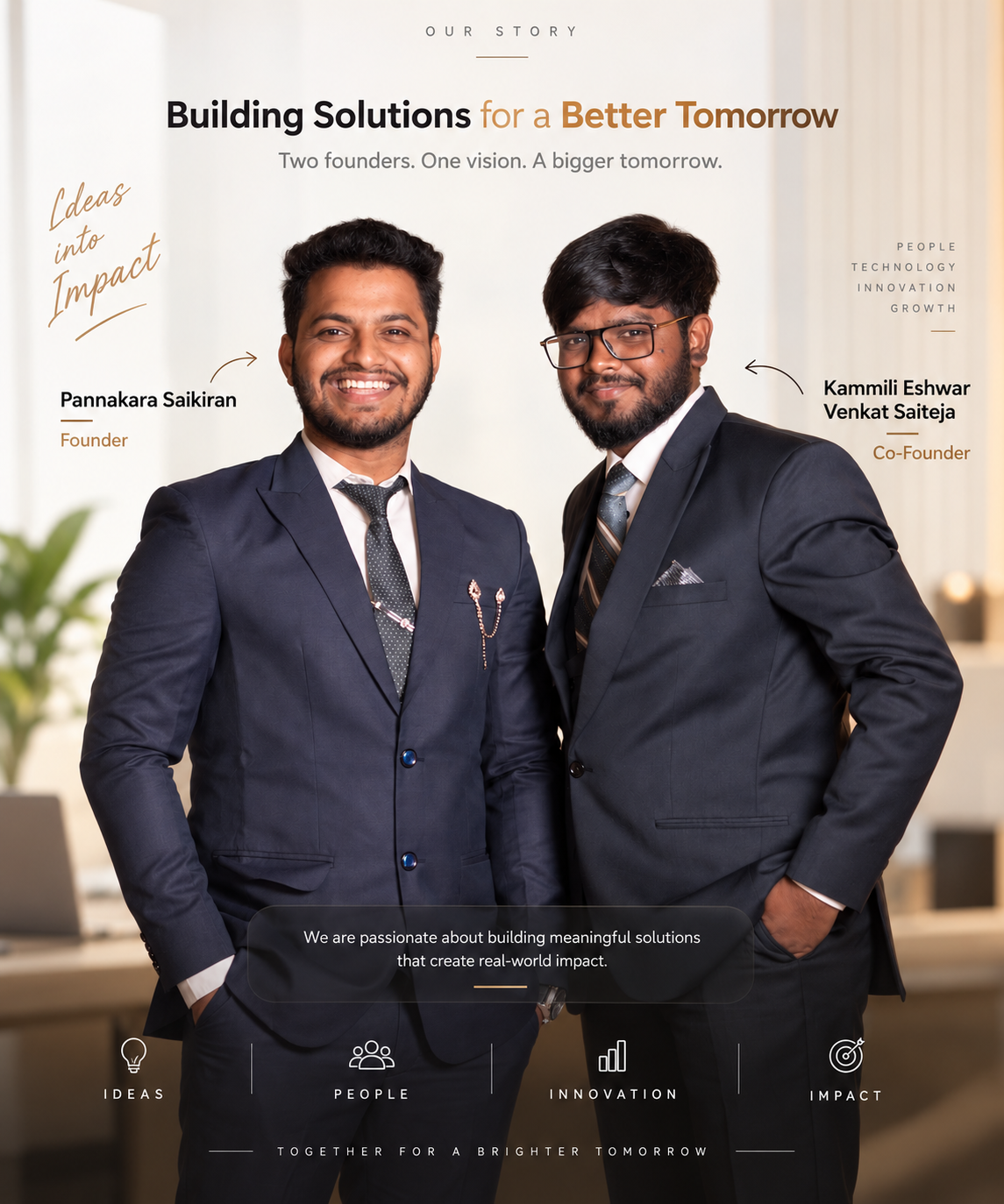 BrooFoods founders Pannakara Saikiran and Kammili Eshwar Venkat Saiteja