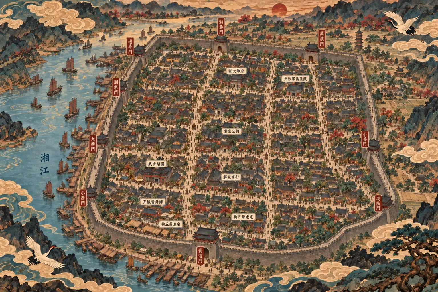 Illustrated map of old Changsha
