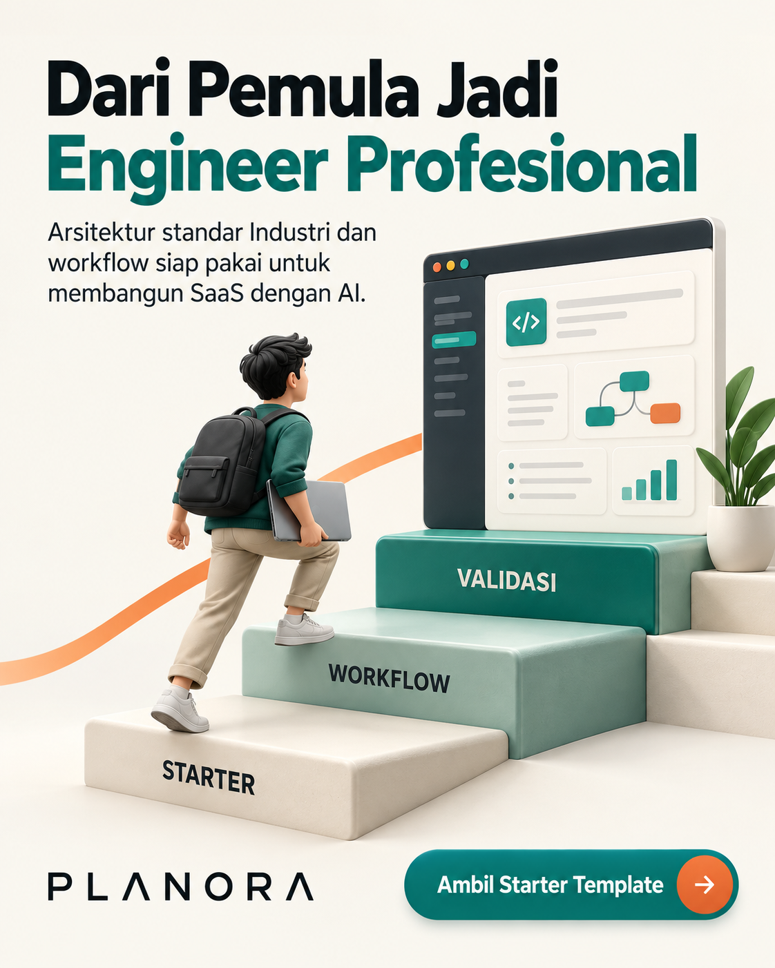 Ilustrasi satu arsitektur Planora yang mendukung berbagai coding agent AI