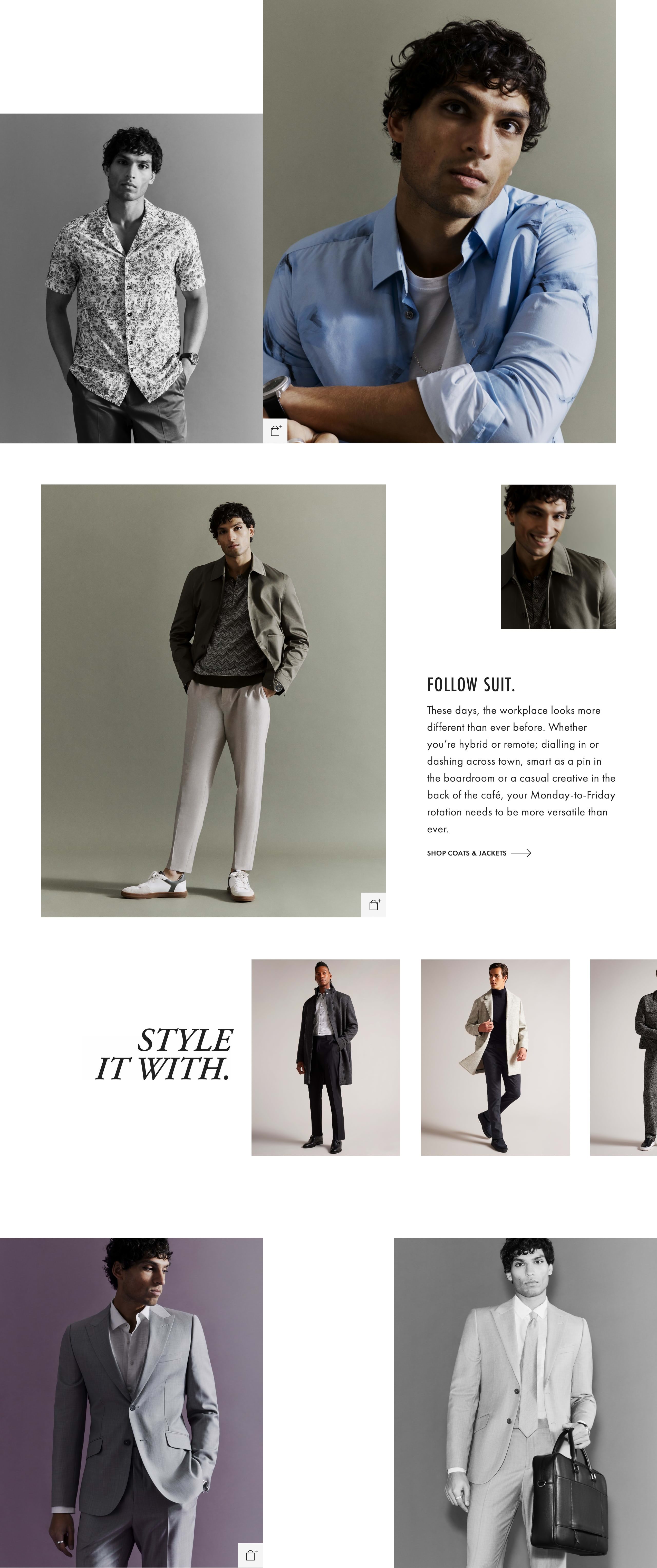 Workwear menswear editorial web screens - desktop