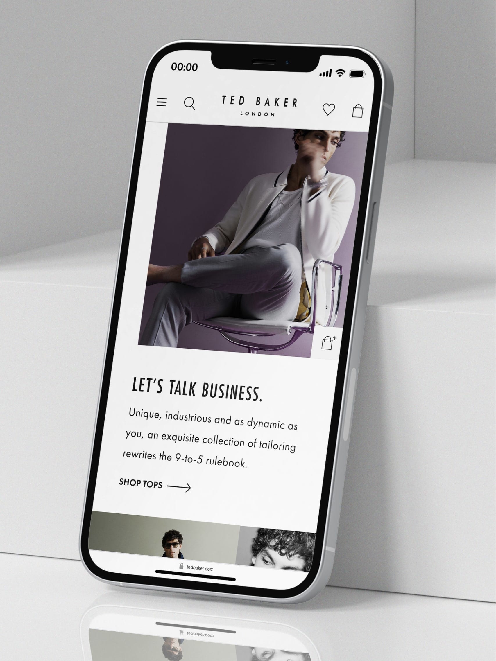 Workwear menswear editorial web screens - mobile