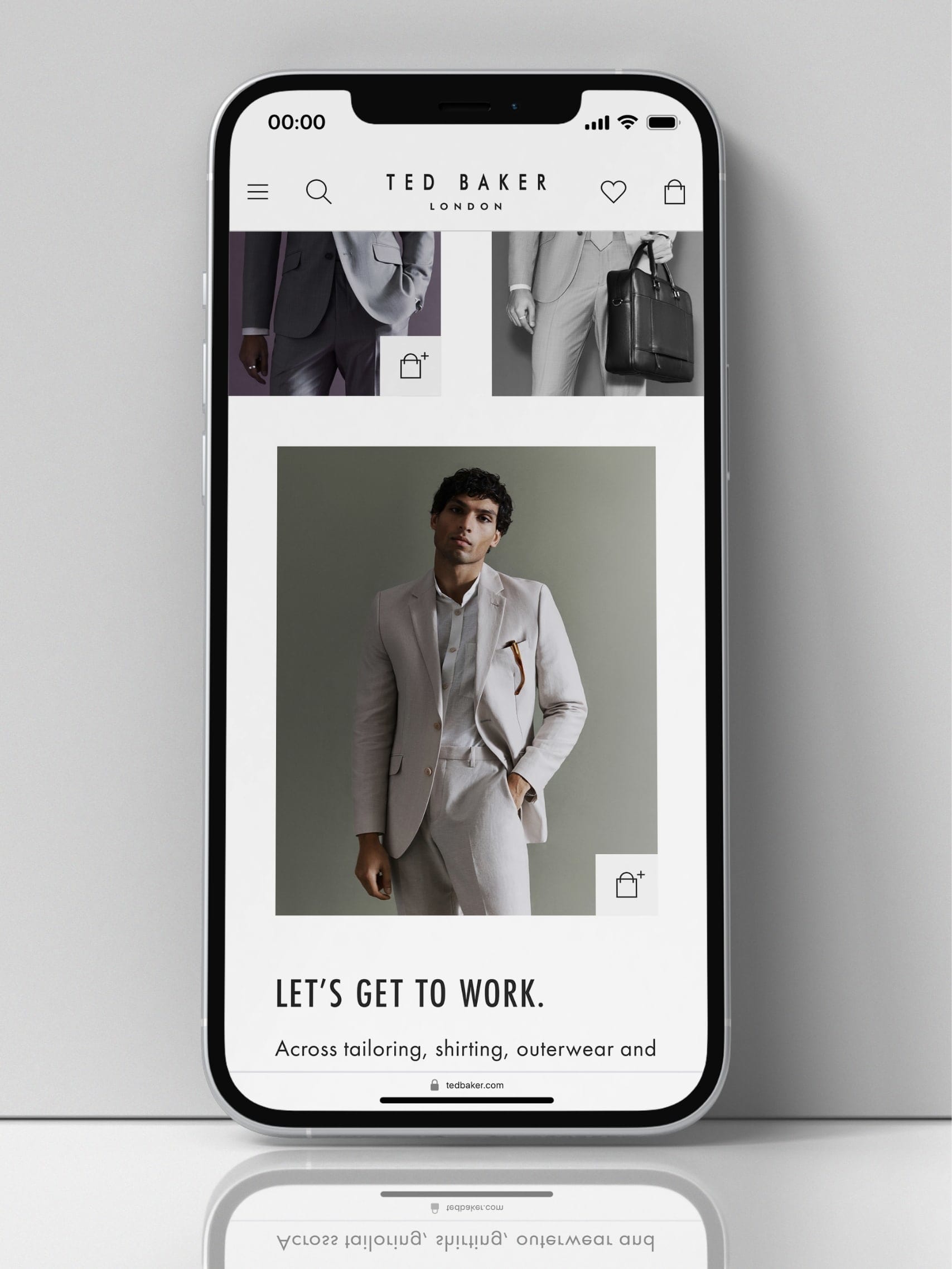 Workwear menswear editorial web screens - mobile