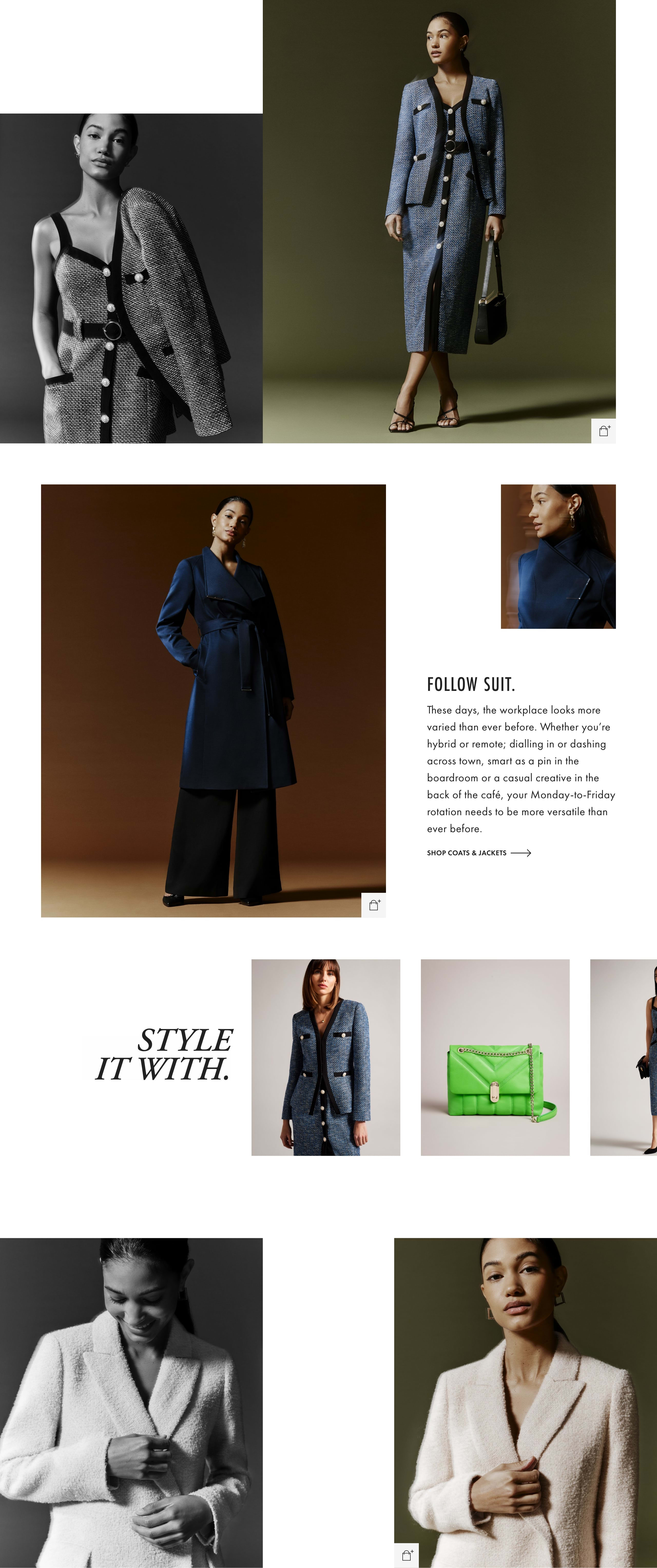 Workwear womenswear editorial web screens - desktop