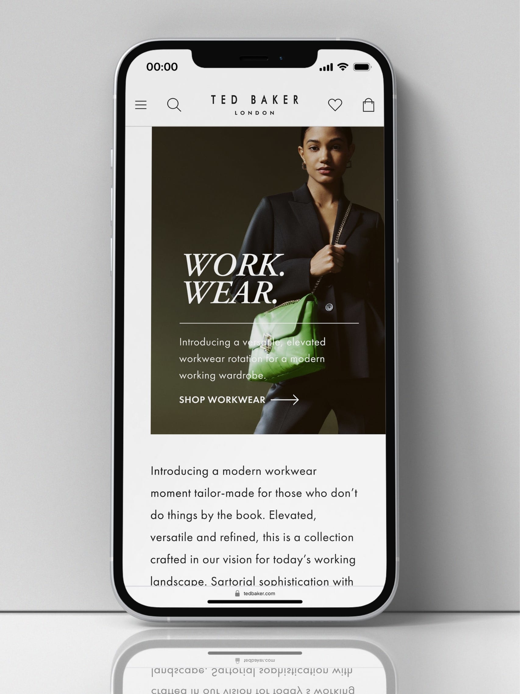 Workwear womenswear editorial web screens - mobile