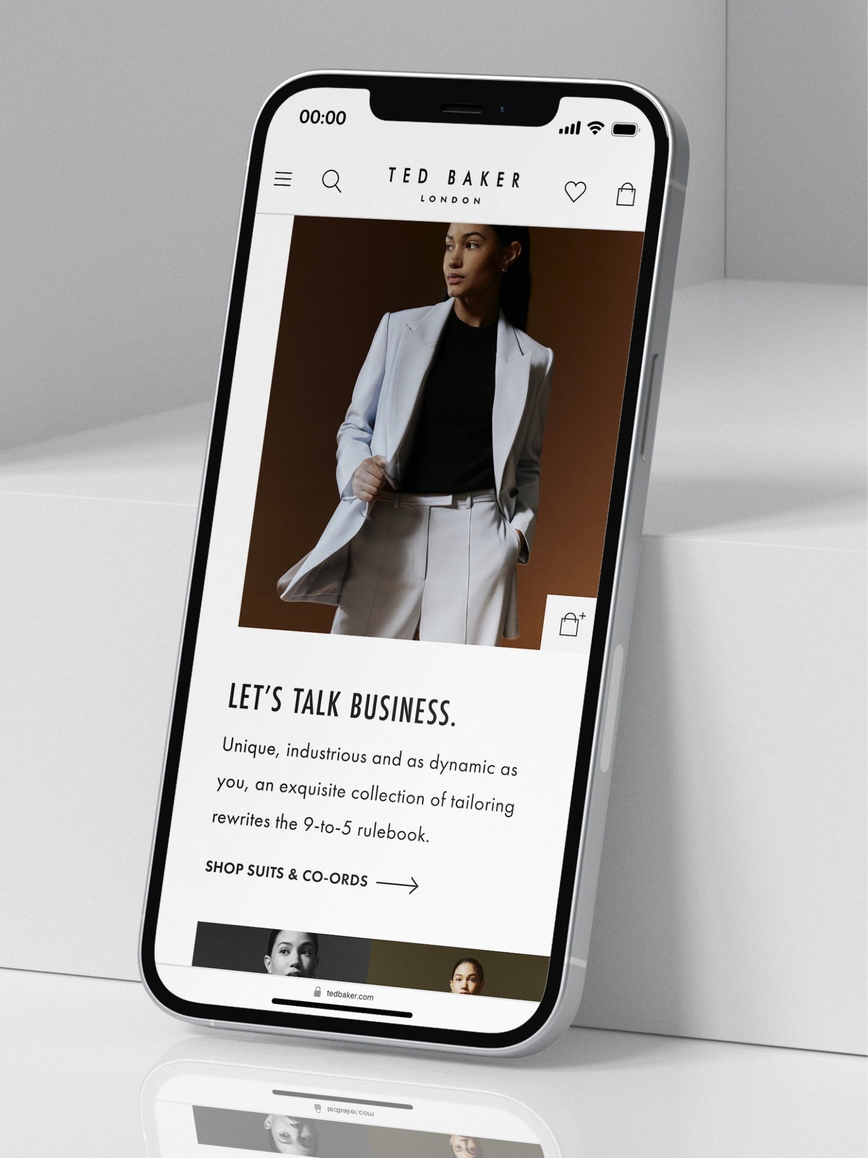 Workwear womenswear editorial web screens - mobile