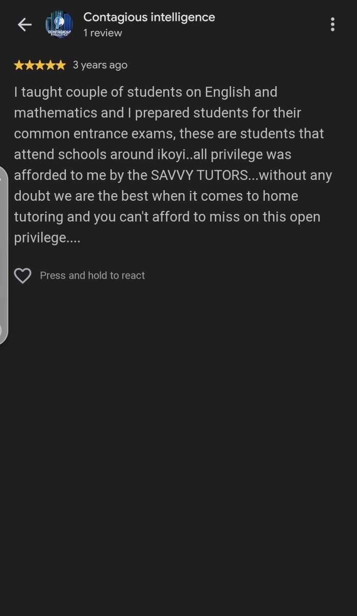 Parent review of Savvy Tutors 2
