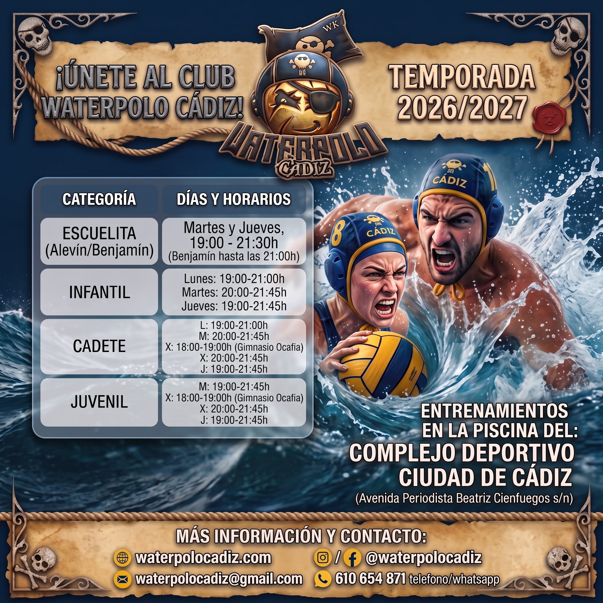 Cartel Oficial Horarios Temporada 2026/2027