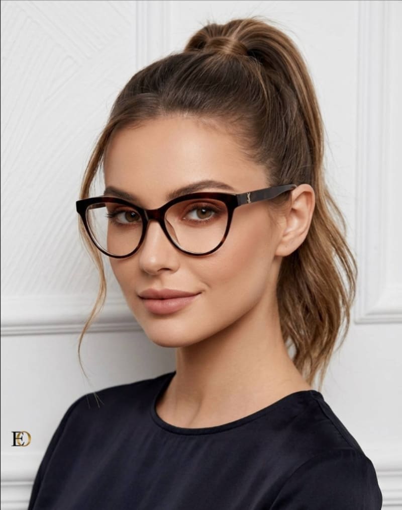 Yves Saint Laurent Tortoise Desenli Şık Kadın Optik Gözlük