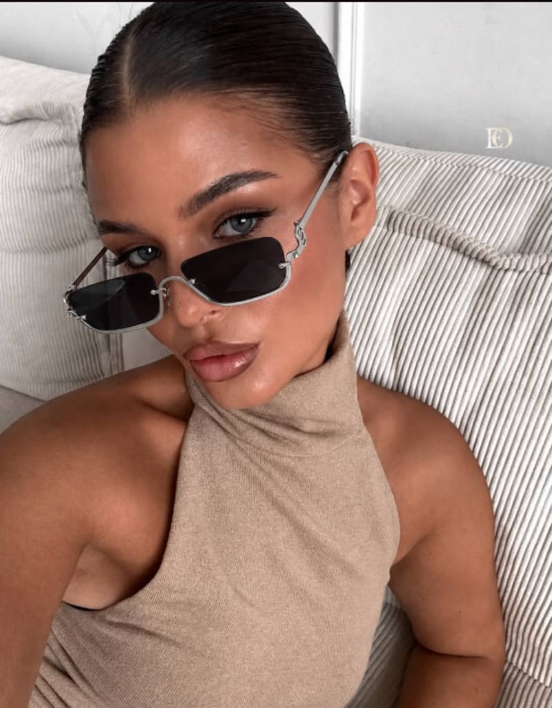 Gucci Gümüş Metal Çerçeveli Siyah Camlı Lüks Kare Güneş Gözlüğü