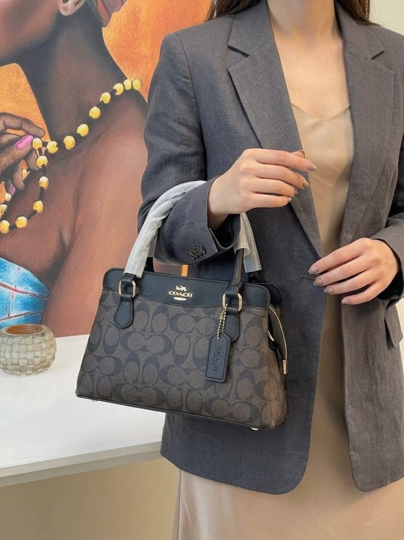 Coach Signature Kahverengi Monogram Klasik El Çantası - 1