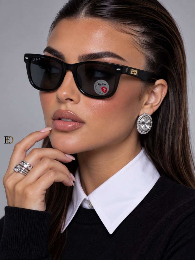 Ray-Ban Wayfarer Polarize Güneş Gözlüğü (Siyah)  - 1