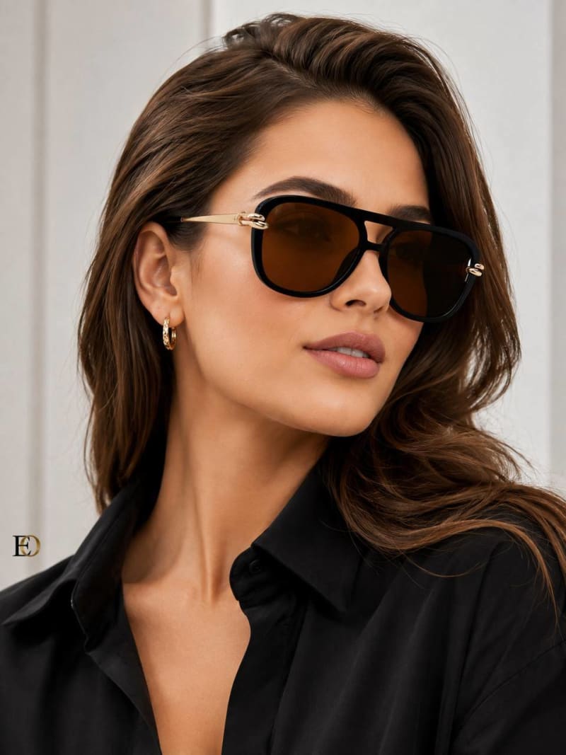 Bottega Veneta Pilot Tasarım Güneş Gözlüğü (Kahverengi) - 1