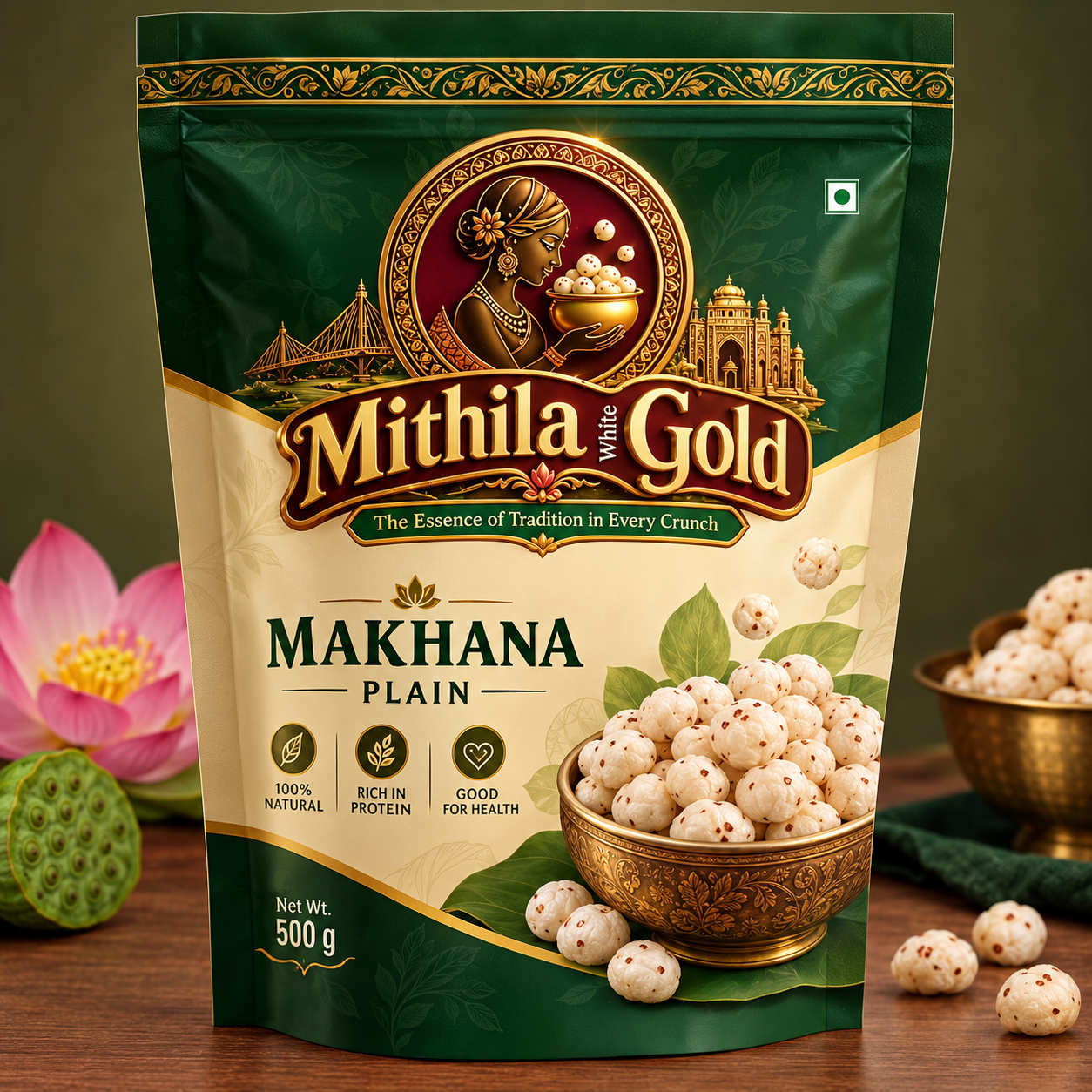 Royal Gold Grade-A Mithila Makhana - 500g