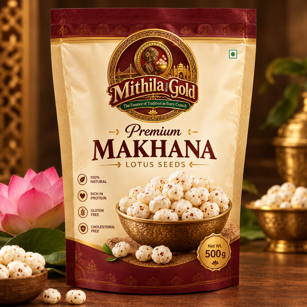 Mithila Premium Jumbo Fox Nuts (Plain Makhana) - 500g