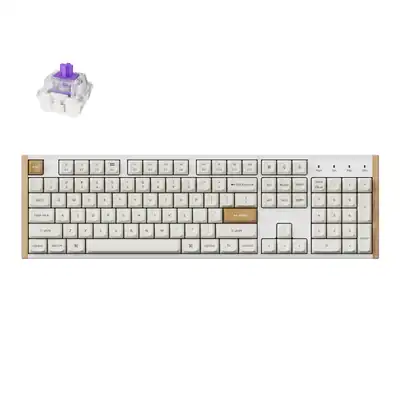 Keychron K10 HE Special Edition Full-size Hot-Swap Gateron Dbl-Rail Nebula Switch RGB Wireless Keyboard - White (Wood + Al)
