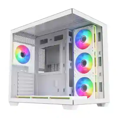 FSP M341 ATX Dual Chamber Mid Tower Gaming Chassis - White