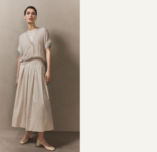 Long skirt| Tricot Sweater| Woman shirt