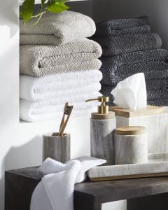 Royal Collection Bath Towel Set Gold Monogram - Luxury Towels