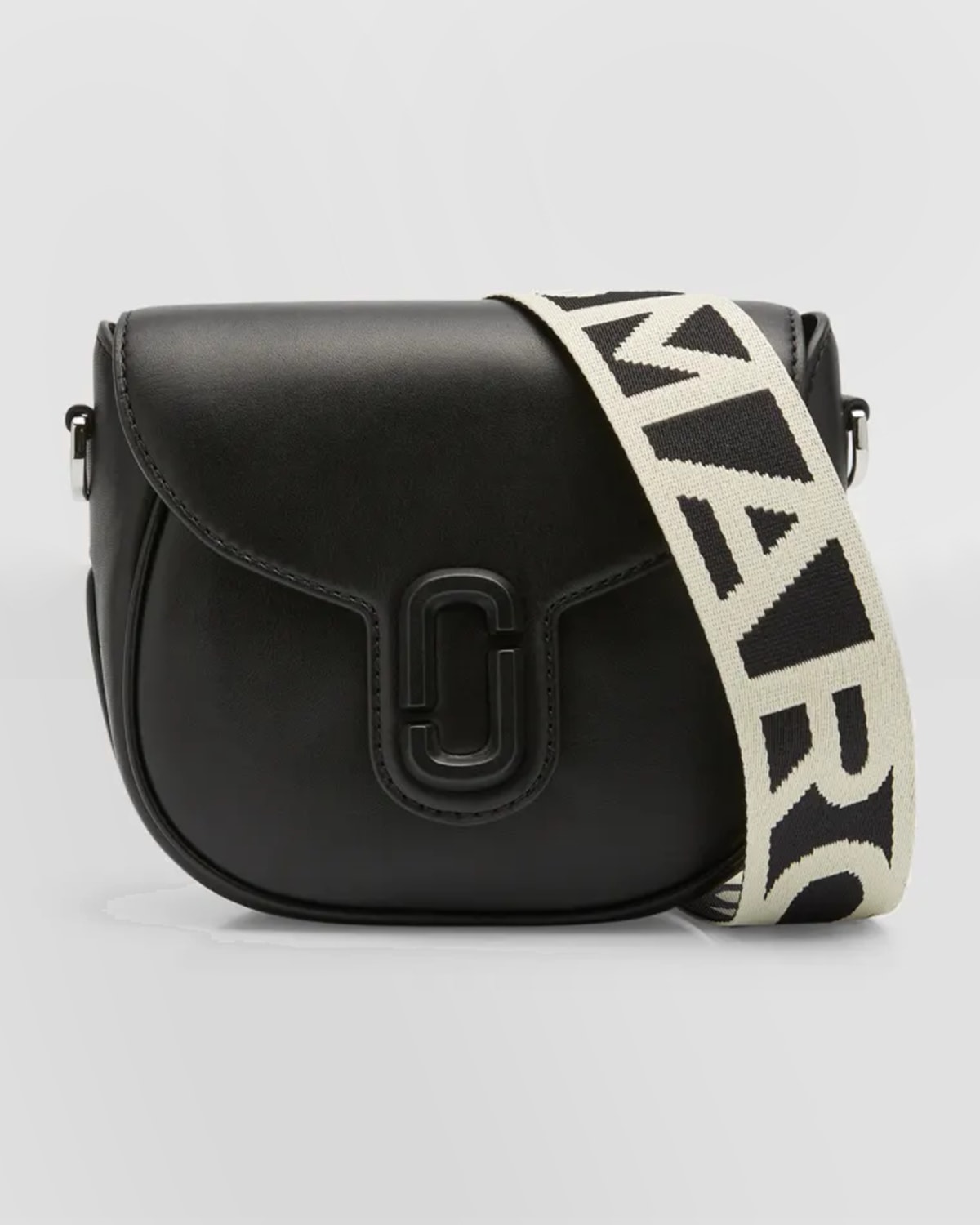 Marc Jacobs Snapshot Glitter Striped Crossbody Bag Strap Black