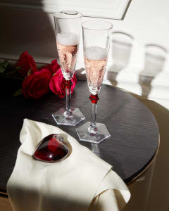 Harcourt Eve Flute, Set of 2| Mille Nuits Red Flutissimos| Ruby Puffed Heart