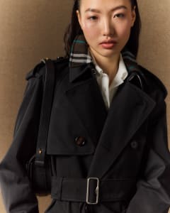 Plaid Collar Trenchcoat| Pleated Trouser| Short Sleeve Polo