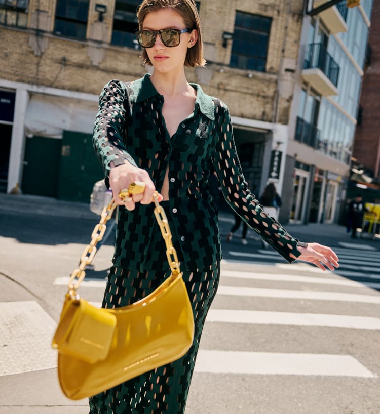 Jacqueline Patent Leather Chain Shoulder Bag