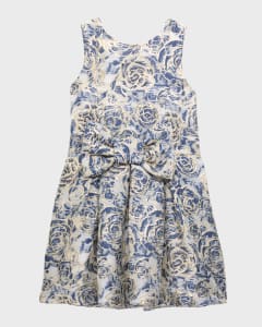 Sustainable Luxury Mini Dress in Golden Toile Print: the Florence