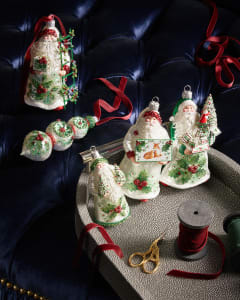 6 Ceramic Trinket Tray Set - Ornament and Tree