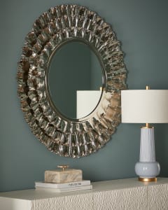 Ruffle Mirror--Silver