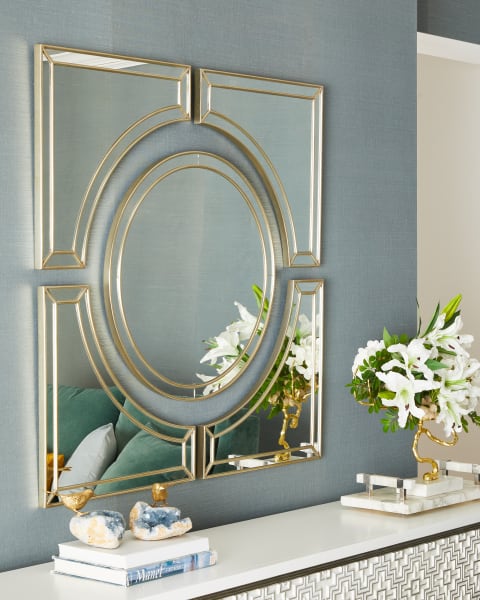 Paris Gold|Bird On Celestite Rock I Decorative Accent|Mirror