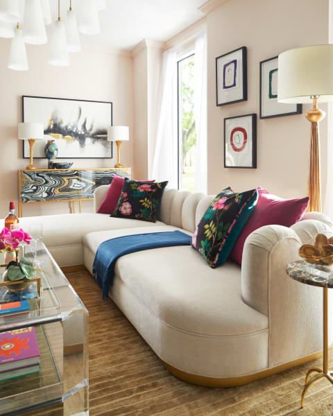 Exquisite – Rug|Haute House – Sofa|Interlude – Table|John Richard – Console|John Richard – Table|Designers Guild - Porcelaine De Chine Velours –Noir|Eastern Accents – Plush|Raspberry Pillow|Jt Home  -  Leaf Table Lamp|The Uttermost -  Parvani Floor Lamp|Paragon -  In Between|John Richard -  Petite Phalaenopsis – Fuschia