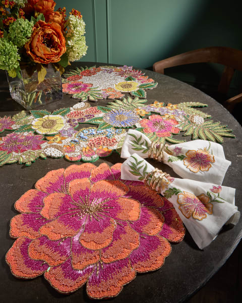 Bamboo Napkin Ring| Eden Napkin| Eden Placemat| Eden Runner| Marigold Placemat