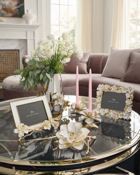 Gardenia Candleholders S/2| Gardenia Easel Frame (5X7)| Gardenia Large Vase| Gardenia Object| Gardenia Sculpted Frame (5X7)