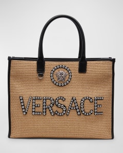 Versace Virtus Barocco-Print Quilted Silk Twill Tote Multicolor