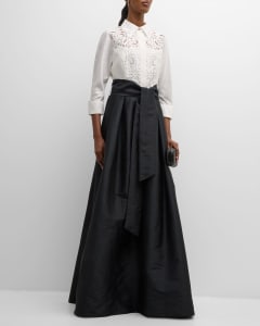 Louis Vuitton Sheer 'LV' Broderie Anglais Short Sleeve Blouse Black Cotton  Silk