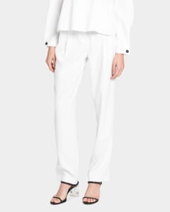 Shiny Monogram Cropped Jogging Trousers - Luxury White