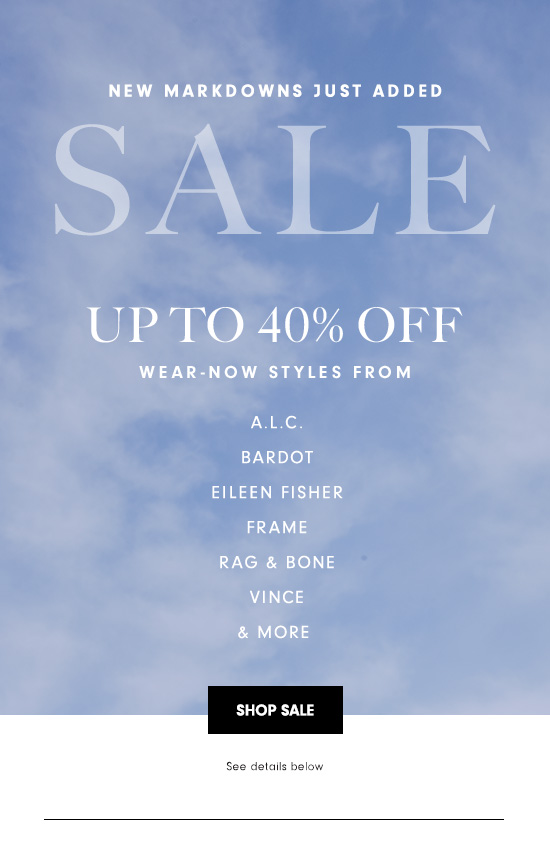 Up to 40% off new markdowns