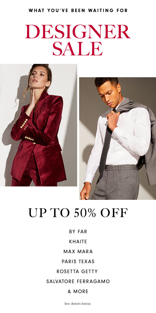 Designer Sale - Up to 50% Off