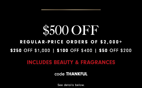 $50-$500 off