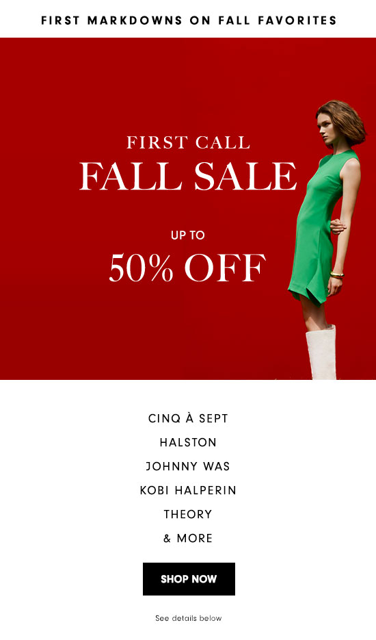 First Call Fall Sale