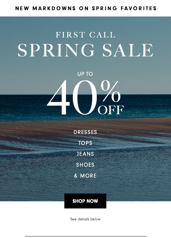 First Call Spring Sale - 40% off