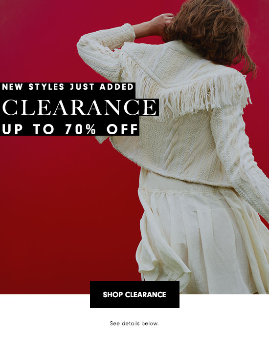 Up to 70% off clearance