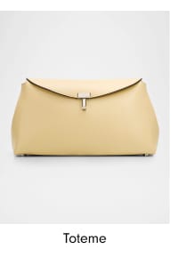Toteme T-Lock Leather Clutch Bag