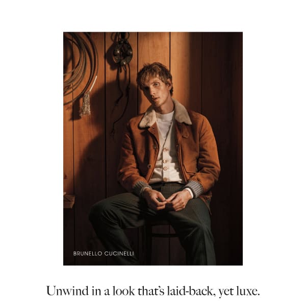 Unwind in a look that's laid-back, yet luxe.